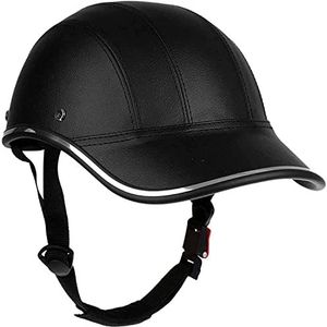 Mannen Vrouwen Motor Half Helm Baseball Cap Half Helm DOT/ECE Goedgekeurde Open Gezicht Motor Valhelm,Retro Duitse Stijl Motorhelm A,55~62CM