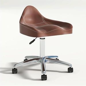 JAVPTAV Zadelkruk met wielen hydraulische draaibare rolkruk stoel in hoogte verstelbaar voor kliniek tandarts schoonheidssalon tattoo thuiskantoor (bruin)