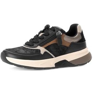 Gabor Lage sneakers voor dames, Zwart Desert Combi 65