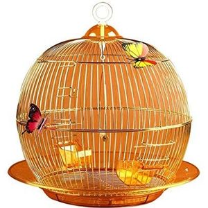 Vogelhuisjes Stijlvol en Exquisite Ronde Kooi van de papegaai is ingericht Ornamental Bird Cage Indoor en Outdoor vogelbroedplaatsen Cage (goud) Pet Products Flight Cage
