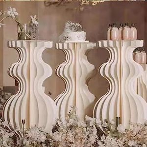 ARIASS Cilinderstandaarden voor feestjes, opvouwbare papieren cilindervoetstukstandaard Cilindertafels voor feesten Bruiloft Verjaardag Display Dessert Taartdecoratie ( Color : White , Size : E-40cm 3