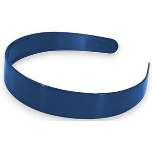 Yezhengui 2,5 cm breed gekleurde effen plastic Alice hoofdband (marineblauw)