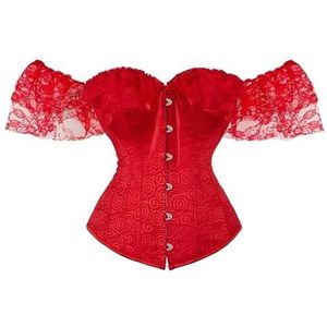 Corsettops for dames - Shapewear Overbust Lingerie Renaissance Design for dagelijks gebruik of speciale gelegenheden(747-Red,6XL)