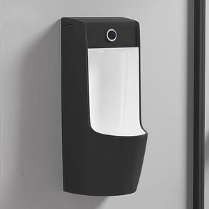 TAUIANE Intelligent Sensor Flush Male Urinal,Small Wall Mounted Men's Adult Urinal,White Commercial Anti-Odor Splash Men's Adult Urinal,Universal Washout High Efficiency Urinal,D