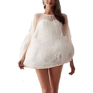 Trouwjurk onderrok trekkoord bruid maatje bruid onderrok onderrok onderrok voor jurken toilet petticoat voor bruidsjurk wit, Wit