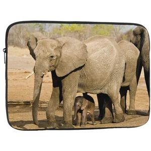 Afrikaanse olifant Print Laptop Sleeve Case Dragen Computer Cover Tas Slanke Laptop Tas Voor Mannen Vrouwen Aktetas 12 inch