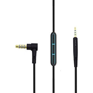 Aiivioll Bose QC25 vervangende kabel, vervangende audiokabel geschikt voor Bose QuietComfort 25 QC25 QuietComfort 35 hoofdtelefoon, met inline microfoon en afstandsbediening voor Samsung / Android-apparaat (Zwart / 1,4 m)