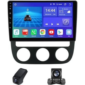 Carplay autoradio 2 Din geldt voor Volkswagen Jetta 5 2005-2010 met Android Auto Bluetooth 10 inch touchscreen autoradio met FM-radio/GPS stuurwielbediening+achteruitrijcamera(B,X1)