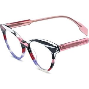 Halloween cadeau, Brilmonturen Acetaat Cat Eye Unisex Multicolor(B)