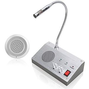 Intercommicrofoon, intercom met twee stemmen, zonder lawaai, vensterteller, bank/kantoor/zakelijk/microfoonstation, luidspreker, walkietalkie (EU)