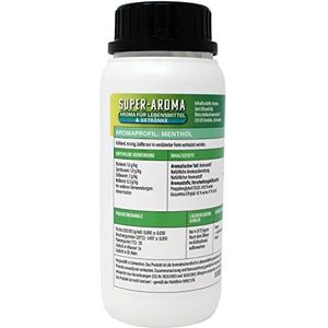 Menthol Concentraat, 280 ml, super aroma voor de levensmiddelenindustrie en liefhebbers, levensmiddelaroma, baksaroma, smaakdruppels, voor koken, bakken en mixen