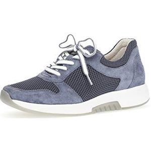 Gabor Low-Top sneakers voor dames, lage schoenen, uitneembaar voetbed, Blauw Nautic, 41 EU
