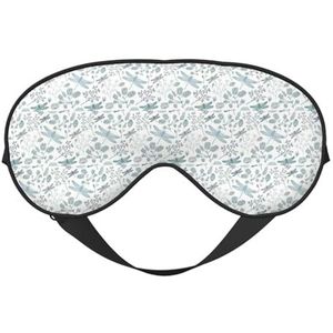 Dragonfly Flower Printing All-Occasion Sleep Eye Mask met dubbele zijden verstelbare riem perfect voor diensten en reizen