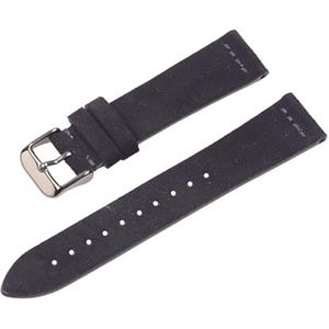LQXHZ Suede Horlogebandje 20mm Hoge Kwaliteit Lederen Horlogeband Beige Bruin Zwart Grijs Blauw Vervangende Bands 18mm 22mm (Color : Black, Size : 18mm)