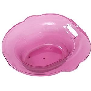 Sitz Badbak voor toilet, bredere zithoek, heupbad voor oudere vrouwen en mannen, roze, 390 x 390 x 130 mm