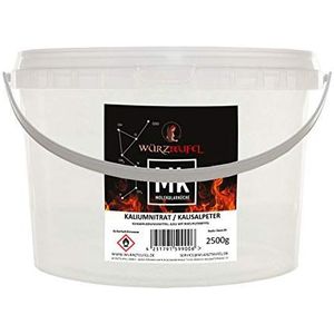 Salpeter, kaliumnitraat, kalisalpeter bengalsalpete, KNO3 in levensmiddelenkwaliteit, met reuzelhulp - Made in Germany. PE-HD emmer 2500g (2,5 kg)