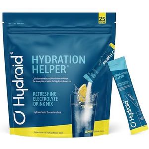 Hydraid Hydration Helper® LEMON – Rapid Rehydration & Recovery – Elektrolytenpoeder met 1118 mg elektrolyten voor sport en snel herstel – 25 zakjes met citroensmaak