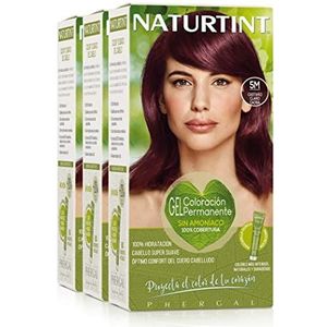 Naturtint Biobased | Ammoniakvrije kleuring | 100% grijsdekking | Plantaardige ingrediënten | Natuurlijke en langhoudende kleur | 5M Licht Kastanje Mahonie | Pak van 3