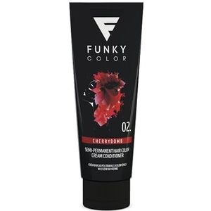 FUNKY COLOR CHERRYBOMB 02, kleurstof voor semi-permanente haarkleuring, semi-permanente haarkleuring (28 kleuren).