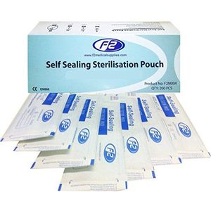 F2 Medical Zelfsluitende sterilisatiezakjes (90mm x 260mm) DOOS VAN 200