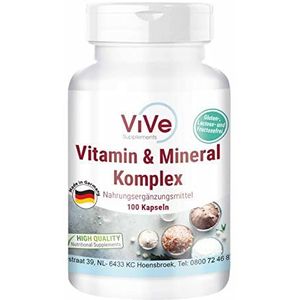 Vitamine & Mineral Complex - 100 capsules, multivitamine-preparaat voor 100 dagen, slechts 1 capsule per dag | Kwaliteit uit Duitsland van ViVe Supplements