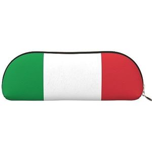 IguaTu Leren etui met Italiaanse vlag - make-uptas met gladde ritssluiting - muntentas - organizer voor kantoorbenodigdheden, Goud, Eén maat, Schooltas
