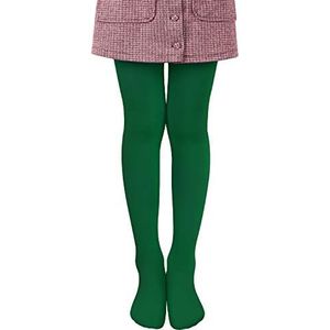 L&K-II Meisjes balletpanty danspanty met voet 80 DEN ondoorzichtig microvezel mt. 86 -152 gekleurd 27251, donkergroen, 122/128 cm