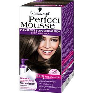 Perfect Mousse Permanente schuimkleuring, 400 donkerbruin, verpakking van 3 stuks (3 x 1 stuk)