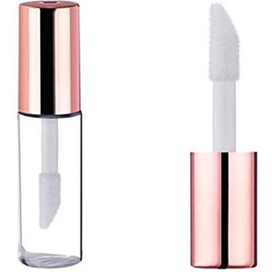 Groothandel Rose Gold BPA Gratis Clear Mini Plastic Lege Lipgloss Tube DIY Make-up Lippenbalsem Fles Buizen Container Met Rubber Inserts Lege Borstel Lippenstift Lip Care Potten Tool (24 stuks)
