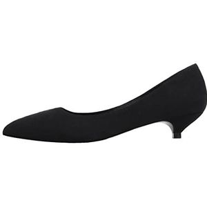 Dames Pointed-toe Kitten Lage Hakken Pumps Brede Jurk Pompschoenen Zwart 39 EU