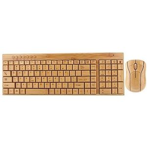 Draadloze Bluetooth-muis en toetsenbord, waterdichte ultradunne bamboe houten toetsenbordmuis Uniek ontwerp Desktopdecoratie
