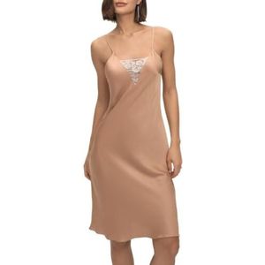 LoprNsdgt Dames Spaghettihempje Zonder Mouwen Sexy Kanten Rugloze Pyjamajurk Loungewear,Champagne,L