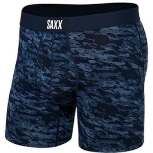 SAXX Herenondergoed, ultrazachte boxershort met gulp en geïntegreerde tasondersteuning, ondergoed voor heren, Basin Camo- Marine, XL-XXL