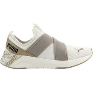 PUMA Softride Harli Slip On trainingsschoenen voor dames, zwart-witgoud, maat 7,5, Warm Wit Ijskoffie Ah25, 44.5 EU
