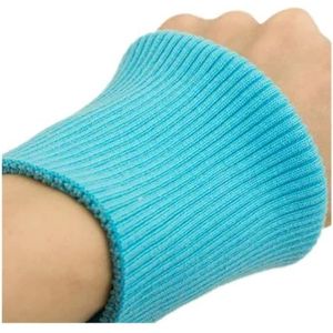 Stretch ribbels gebreide stof ， Dikke stretch zachte gebreide ribboord for sweatshirt onderkant rekbaar katoen(Light Blue)