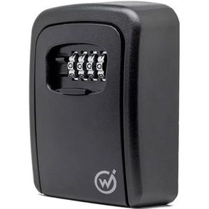 JQD© Sleutelkluis met cijferslot voor wandmontage - Weerbestendige sleutelbox met 4-cijferige code voor je huis, garage en kantoor - Sleutelsafe buiten 110x85x40mm in zwart