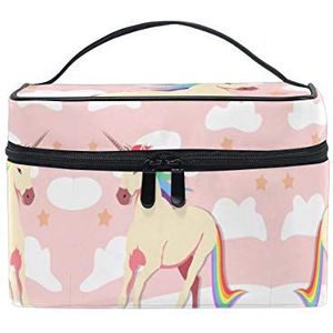 Vrouwen regenboog paard cosmetische tas organizer rits make-up tassen zakje toilettas