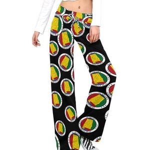 Alabama staat vlag zegel liefde hart vrouwen broek casual broek elastische taille lounge broek lange yoga broek rechte been