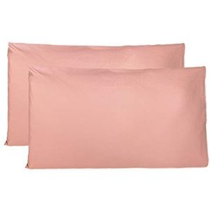 Paar kussenslopen 100% Pure katoen 40x80 CM, Set van 2 Bed Kussen Stoffen Gemaakt in Italië, Tassluiting, Solid Color, Standaard Maat met - Cyprus