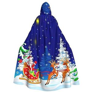 DEXNEL Kerstman op slee 150 cm capuchon cape unisex Halloween mantel voor duivel heks tovenaar Halloween cosplay dress up