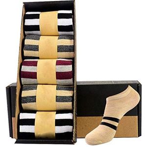 ZOYLINK 5 paar gestreepte sokken creatieve enkelsokken casual met box
