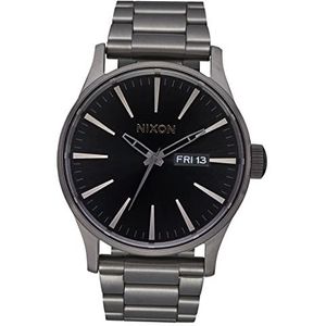 NIXON Sentry SS A356 - Gunmetal/Black Sunray - 100m Water Resistant Men's Analog Classic Watch (42mm Watch Face, 23mm-20mm Stainless Steel Band)