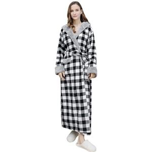 Badjas Kamerjas Dames Lang Gewaad Zacht Warm Pluche Badjas Dames Nachtkleding Pyjama Nachtjapon Voor Heren Badjas Lichtgewicht(D,M)