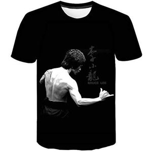 Herenmode 3D Print t-shirt Bruce Lee Kung Fu Martial Art Korte Mouw t-shirt Zomer Casual Sport Tops