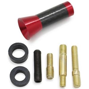 Audio- & videoantennes voor auto Universele aluminium 3,5 cm 8 cm 12 cm autodecoratie radio koolstofvezel antenne decoratief daksignaal aangepast Autoradio Antenne(Red,3.5cm)