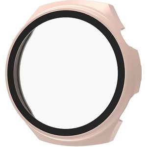 Watch Case BZN for Huawei Watch 4 Pro Gehard Film + PC Geïntegreerde Horloge Beschermhoes(Transparant)(Zwart)(Wit) etc (Color : Pink)