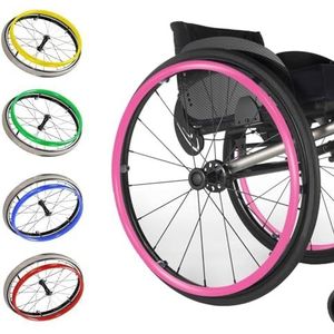 Silicium rolstoel duwt de wieldoppen, 1 paar rolstoelhoezen for duwhoezen, rolstoelhoezen for handgrepen(Pink,22in)