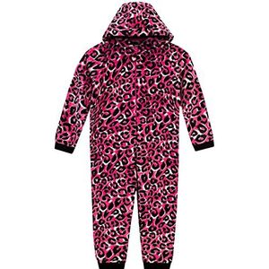 Harry Bear Leopardenprint Onesie | Capuchon Onesie Voor Meisjes | Fluffy Onesies Voor Meisjes | Rosa 134