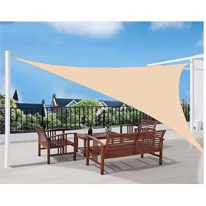 Driehoekig Zonnezeil 2x2x2m Van Ademend Polyester, 95% UV-bescherming, For Terras, Terras, Zwembad (Color : Beige, Size : 4.5x4.5x4.5m)