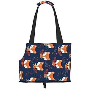 OTRAHCSD Opvouwbare Pet Handtas, Leuke Sjaal Fox Pet Carrier Bag, Outdoor Reizen Huisdieren Schoudertassen voor Winkelen Wandelen